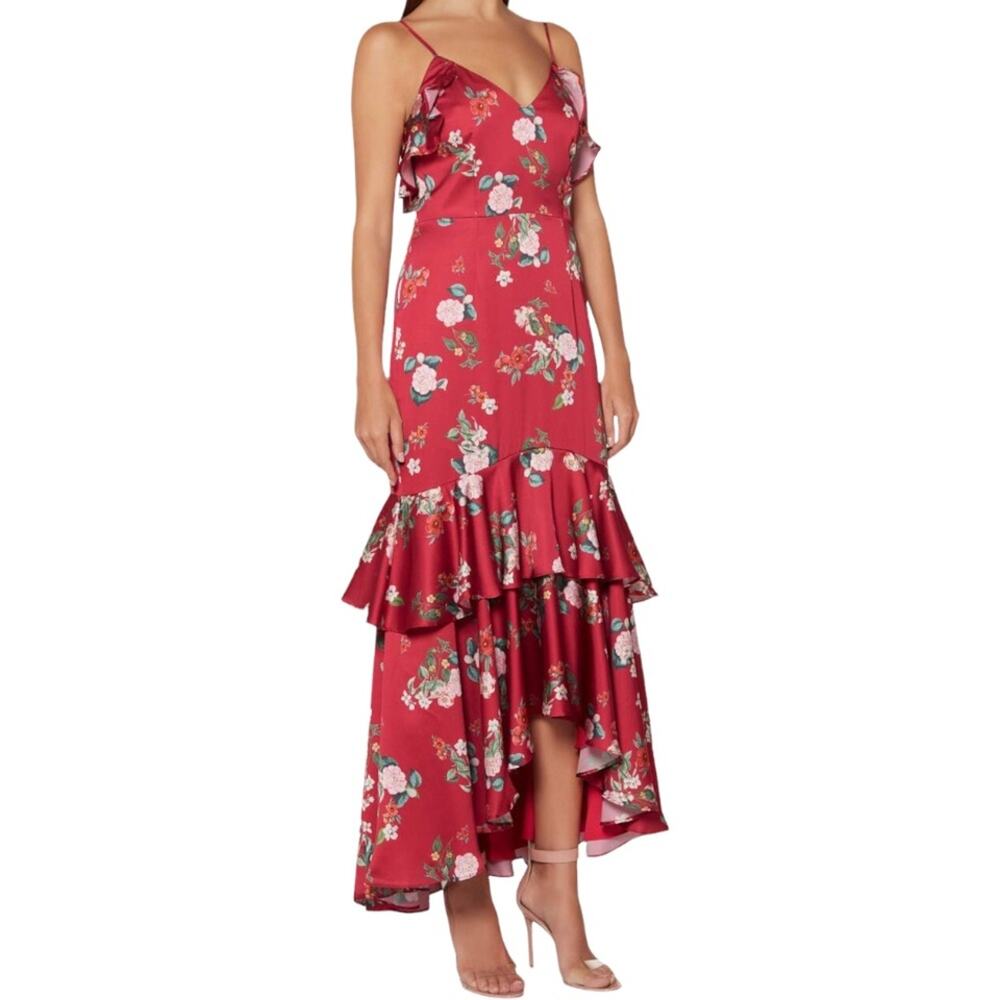 Keepsake The Label Magenta Floral Tiered Maxi Dress NWT Size XL